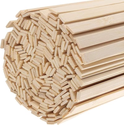 Bamboo Craft Sticks 100 Pack 300 x 9 x 3 mm Rudder Wood for DIY Art Craft Decoration - ShopVlot