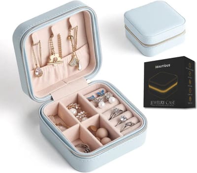 Beautious® Luxe Sieradendoos – Sieradenhouder – Juwelendoos - Ring/Oorbellen/ Ketting/Horloge - Lucht Blauw