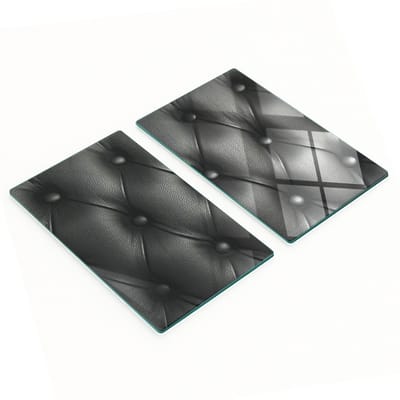 Decoratieve glazen snij- en serveerplanken met leerstructuur, 2x30x52 cm