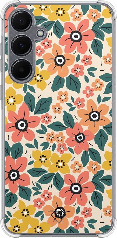 Casimoda® hoesje - Geschikt voor Samsung Galaxy A35 5G - Blossom - Shockproof case - Extra sterk - TPU/polycarbonaat - Multi, Transparant