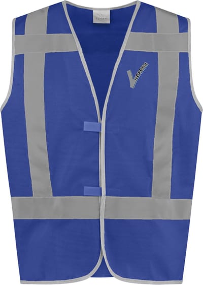 JS Security / Beveiliging kleding - Veiligheidsvest inclusief Borstlogo (V-tje) en Ruglogo (SECURITY) - Blauw - Maat 6XL/7XL - VOOR PROFESSIONALS