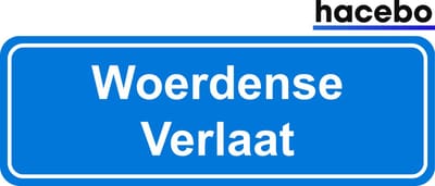Hacebo - Plaatsnaam Sticker - 29x10 CM - Woerdense Verlaat sticker - Verkeersborden sticker - grappige cadeaus - Woerdense Verlaat