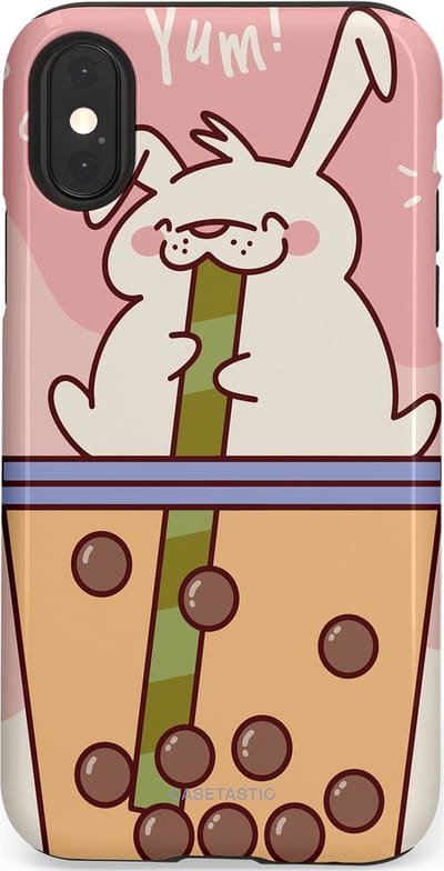 Casetastic Hoesje Geschikt voor Apple iPhone X/Xs - Stijlvolle Beschermende Duo-layer Case - Bubble Tea Genot