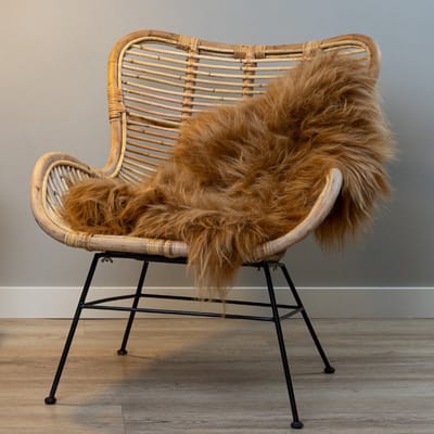 WOOOL Schapenvacht - IJslands Rood Bruin L (105x60cm) 100% Echte Schapenvachten - ECO+ Dierenvel