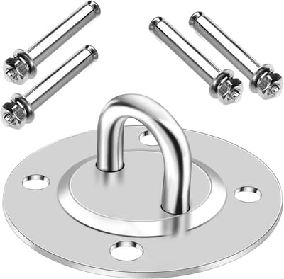 SnelShoppen - 360° Ceiling Hook, Heavy Load Stainless Steel, 500 kg Draagvermogen, Rotatie en Swing Haak voor Houten Balken, Schommels, Zakhangers, Ha