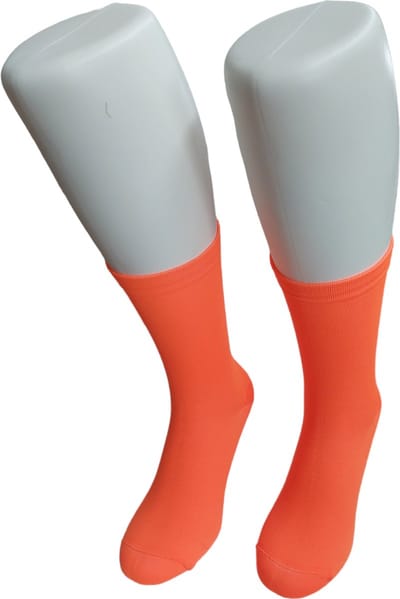 WeirdoSox - Compressie sokken - Kuit hoogte - Steunkousen voor vrouwen en mannen - 1 paar - Fluor oranje 35/38 - Ideaal als compressiekousen hardlopen - compressiekousen vliegtuig
