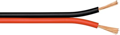 Luidspreker kabel (CU koper) - 2x 1,50mm² / rood/zwart - 50 meter