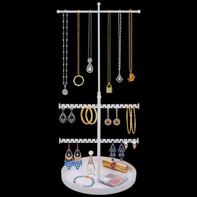 Dailygoods- Sieradenstandaard Verstelbaar - Sieraden Organizer - Sieraden Display Boom - Armbandenhouder - Oorbellenhouder - Wit - Sieradenhouder