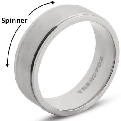 Fidget Ring - Spinner - Anxiety Ring - Zilver Kleurig - Staal - Papa Cadeau Voor Mannen - Vaderdag