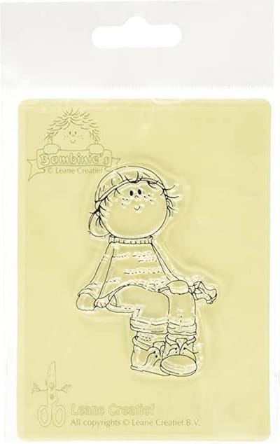 Leane Creatief B001 - Clearstamp Rose boy - stempel jongen met roos