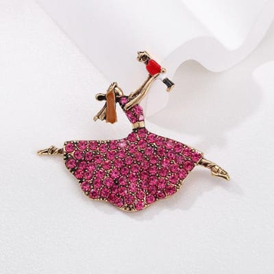 Mode Exquise Volledig Kristal Ballettänzer Broches Speld Voor Vrouwen Meisjes Vintage Dame Klassiek Ontwerp Badges Accessoires Sieraden brown