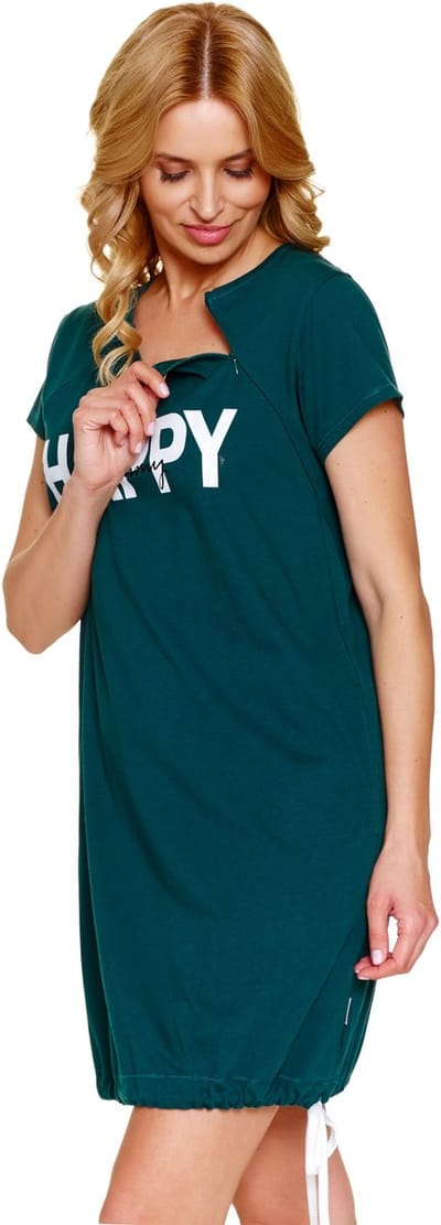Doctor Nap Katoenen Nachthemd Borstvoeding Zwangerschap TCB.9504 Emerald 36 / S