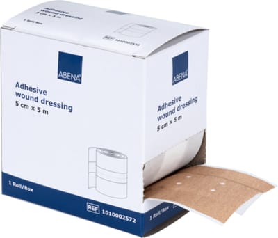 Abena Wondpleister op Rol - 1 Rol - Beige Latexvrije Pleister - Huidvriendelijk en Knipbaar - 5 cm x 5 m