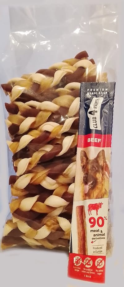 Duvo+ Twist `n Roll Twisters rund S 12,5 cm - 50 stuks met gratis beef stick