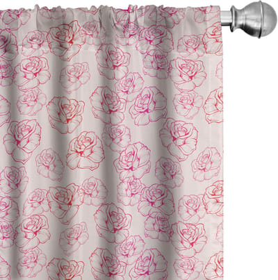 ABAKUHAUS – Romantische gordijnen – 2x75x225 cm – Microvezel, halfdonkerend
