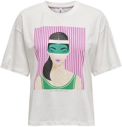Only Wendie Life T-shirt Met Korte Mouwen Wit M Vrouw