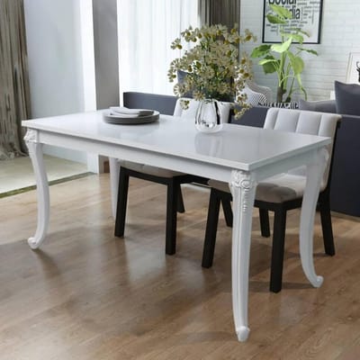 Eettafel Hoogglans - Eetkamertafel Keuken - Samen Eten - Strak Design - 116x66x76 cm - Wit