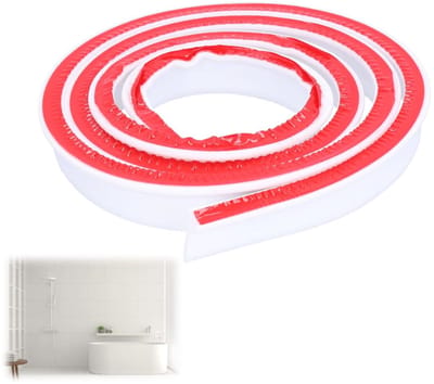 Dailygoods- Douchedrempel Waterkering - Opvouwbare Douchedrempel - Siliconen Waterdicht - 2M x 15MM - Flexibel en Duurzaam - Voor Badkamer en Toilet - Waterdichte Strip