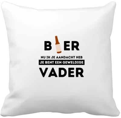 Akyol - bier, nu ik je aandacht heb je bent een geweldige vader Kussen hoes - Papa - de beste vader - vader cadeautjes - vaderdag - verjaardagscadeau - verjaardag - cadeau - geschenk - kado - gift - vader artikelen - 40 bij 40 cm