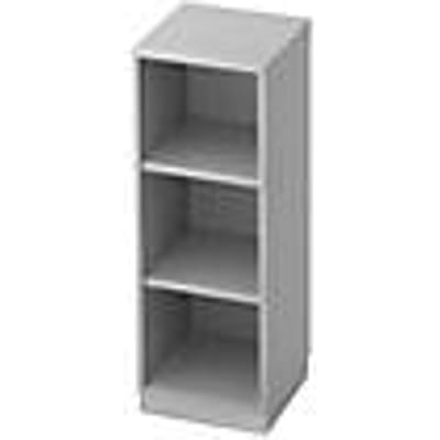 Boekenkast, spaanplaat, B 400 x D 400 mm, 3 OH, lichtgrijs
