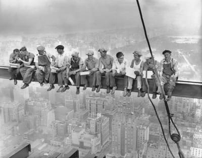Poster Lunch atop a Skyscraper - New York City - Large on 50x70 cm - Vintage