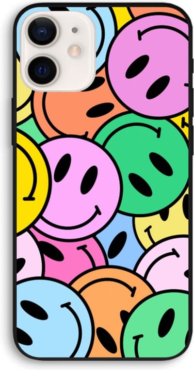 Case Company® - Hoesje geschikt voor iPhone 12 hoesje - Smiley N°1 - Biologisch Afbreekbaar Telefoonhoesje - Bescherming alle Kanten en Schermrand