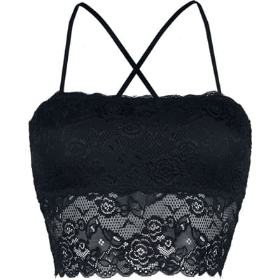 Forplay Top - Laced Top Bandeau - S tot XL - voor Vrouwen - zwart