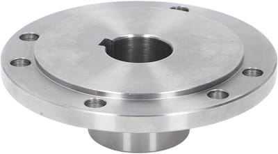 Boorkopflens Standaardmaat 125mm met 6 Montagegaten | Draaibankflens in Glanzende Afwerking | Slijtvast | Geschikt voor K11-125 K12-125 K72-125 | 30mm Asdiameter.