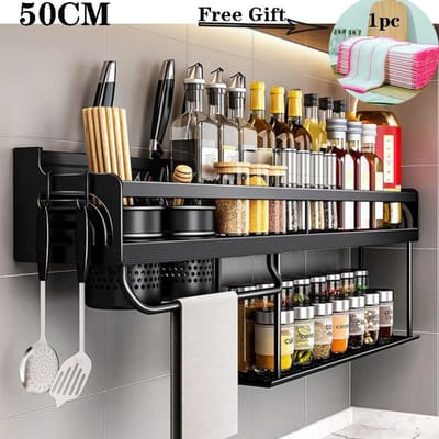 50CM Keuken Opbergrek Kruidenrek Wandmontage Specerijen Multifunctionele Huishoudelijke keukenorganizer Opbergrek