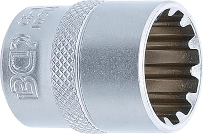 Dopsleutel Gear Lock - Multiprofiel Dop - Klus Werk - Chroom-vanadium Staal - 17 mm - Mat Verchroomd
