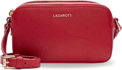 Lazarotti Leren Schoudertas Bologna Leather Crossbody Bag Red Rood