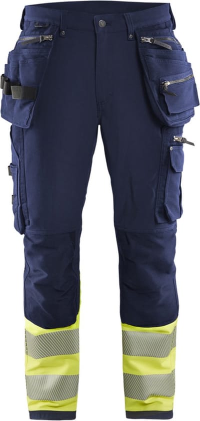 Blaklader High Vis 4-weg-stretch werkbroek 1993-1642 - Marine/High Vis Geel - D104
