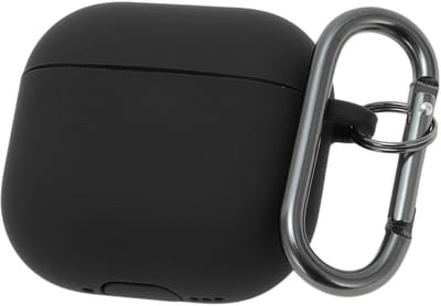 Dailygoods- Beschermhoes Schokbestendig - Zachte Siliconen Hoes - Karabijnhaak - Nauw Aansluitend - Bescherming tegen Krassen - Voor AirPods4 - Airpods Hoes