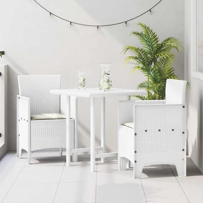 Tuinstoelen met kussen - Loungestoelen buiten - Ontspannen in de tuin - Weerbestendige kussens - 2 stuks - Wit