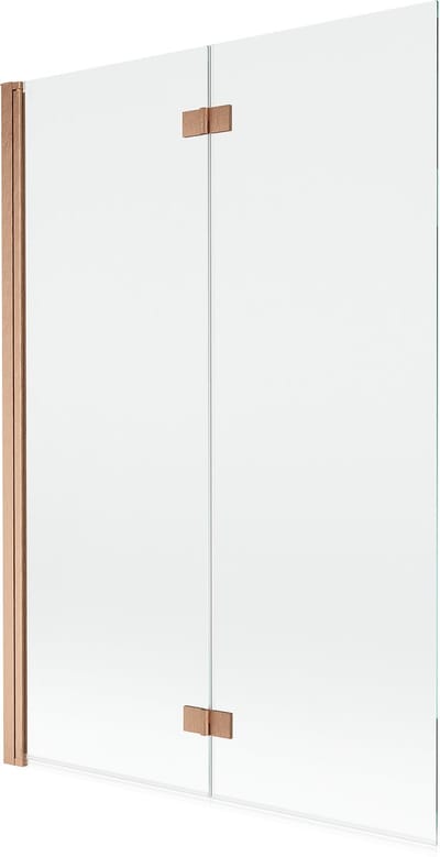 Mexen Mist douchewand 2-delig links 120 x 150 , transparant, geborsteld koper - 8A9-120-002-65-00-L