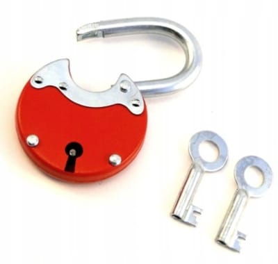 Geverfde Hangslot 50 mm met 2 Sleutels, Beugel 6 mm