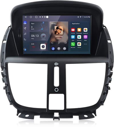 Hexinex Quad-Core autoradio Geschikt voor Peugeot 207 (2006-2015) - Draadloos CarPlay, Android Auto, Android 15, multimediaspeler, 2GB+64GB