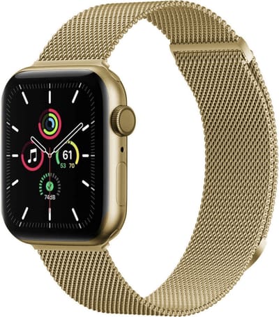 MY PROTECT - Milanese Bandje - Geschikt Voor Apple Watch Bandje - Series 1/2/3/4/5/6/7/8/9/10/SE/Ultra - 44mm - 45mm - 46mm - 49mm - Goud