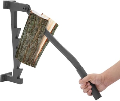 ELVENTO Houtklover handmatig - Houtsplijter voor brandhout - Houtsplitter - Antislip handgreep - zwart - Staal - Met handschoenen