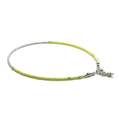 Heaven Eleven - dames - Enkelbandjes - Zilver - 925 - Geel - 1.5mm 25cm