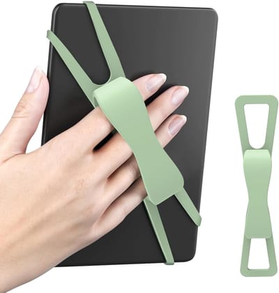 Siliconen polsbandhouder - Leesstandaard - Vermindert vallen en vermoeidheid - Geschikt voor e-readers, mini-tablets en mobiele telefoons - Groen
