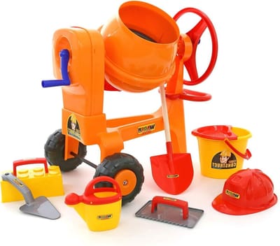 Betonmolen met Accessoires - Speelgoed molen - Uren speelplezier - 9-delige set - Niet gespecificeerd - Grijs