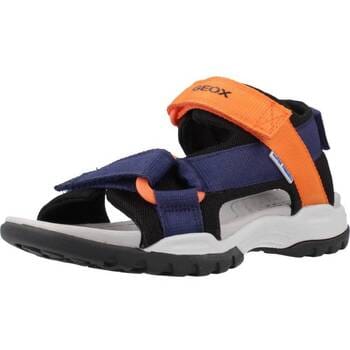 GEOX BOREALIS TIENERS Sandalen - MARINEBLAUW/ORANJE - Maat 37