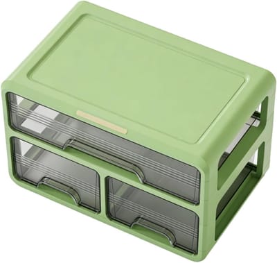 Cosmetische Organizer - Make-up Opberger - Slaapkamer Organiseren - Stofbestendig Ontwerp - 345D x 245B x 22H cm - Lichtgroen