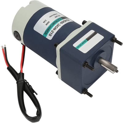 DC Reductiemotor - Gemetalliseerde Motor - Nauwkeurige Beweging - Hoog Koppel - 24V 60W - Mat Zwart