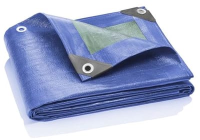 Afdekzeil 2x2m 90g/m2 Blauw/Groen - Weerbestendig Dekzeil voor Tuin en Bouw
