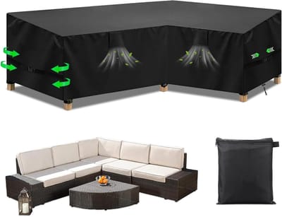 Beschermhoes voor L-vormige Loungeset - Waterdichte en Winddichte Tuinmeubelhoes voor Hoekbank - 215 x 215 x 85 x 80/65 cm