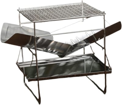 Kampeer Houtkachel - Opvouwbare Grill - Outdoor Koken - Roestvrij Staal - 38x25x22cm