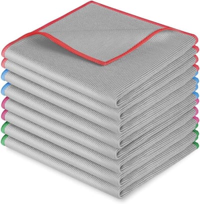 Set van 8 Streeploze Microvezeldoeken voor Raamreiniging - 30 x 30 cm, Ideaal voor Glas en Spiegels, Lintvrije Doeken voor een Stralend Resultaat