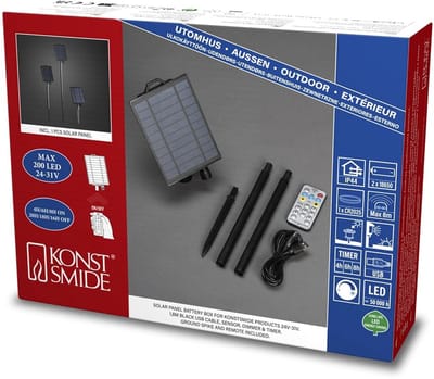 Solar Batterijbox voor Buitenverlichting met Sensor, Timer en Dimmer